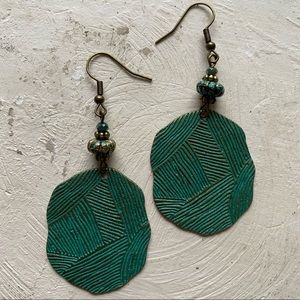Brand New! Emerald Boho Mediterranean Statement Earrings